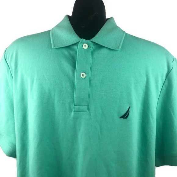 Nautica Men's Medium 100% cotton Spring Mint Short Sleeved Polo Golf Shi… - Picture 4 of 5